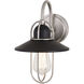 Galena LED 9.5 inch Matte Black and Satin Nickel Bathroom Light Wall Light in 1