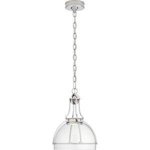 Chapman & Myers Gracie LED 12 inch Polished Nickel Dome Pendant Ceiling Light in Clear Glass, Medium