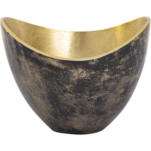 Hansen 11.75 X 9.75 inch Decorative Bowl in Black and Brass
