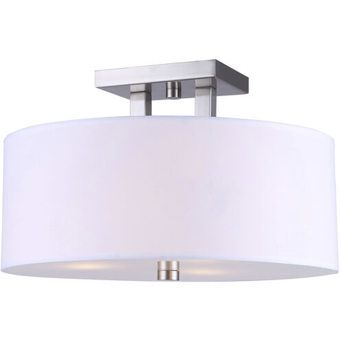 Madison 3 Light 15 inch Brushed Nickel Semi Flush Ceiling Light