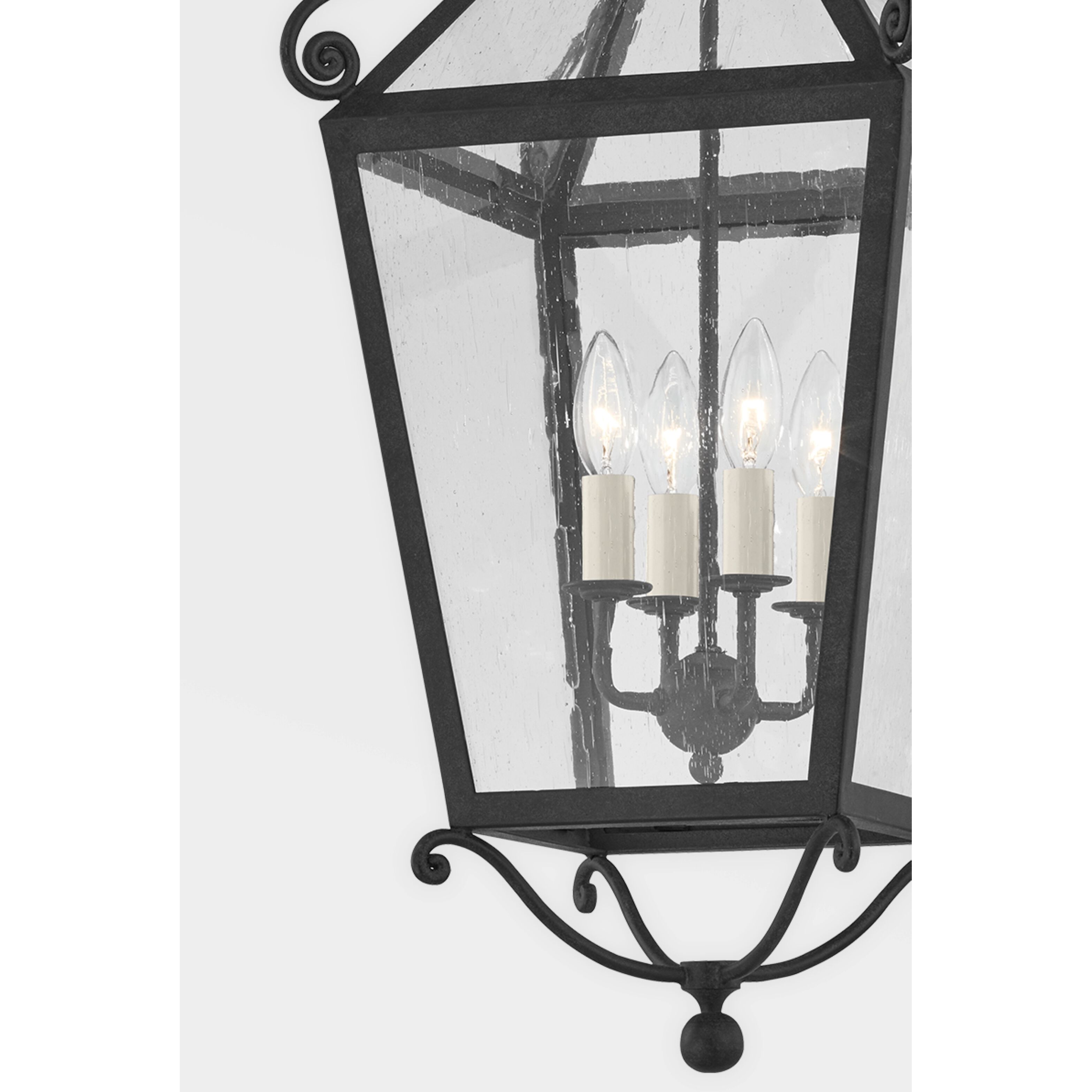 Santa Barbara County 4 Light 15 inch French Iron Outdoor Lantern