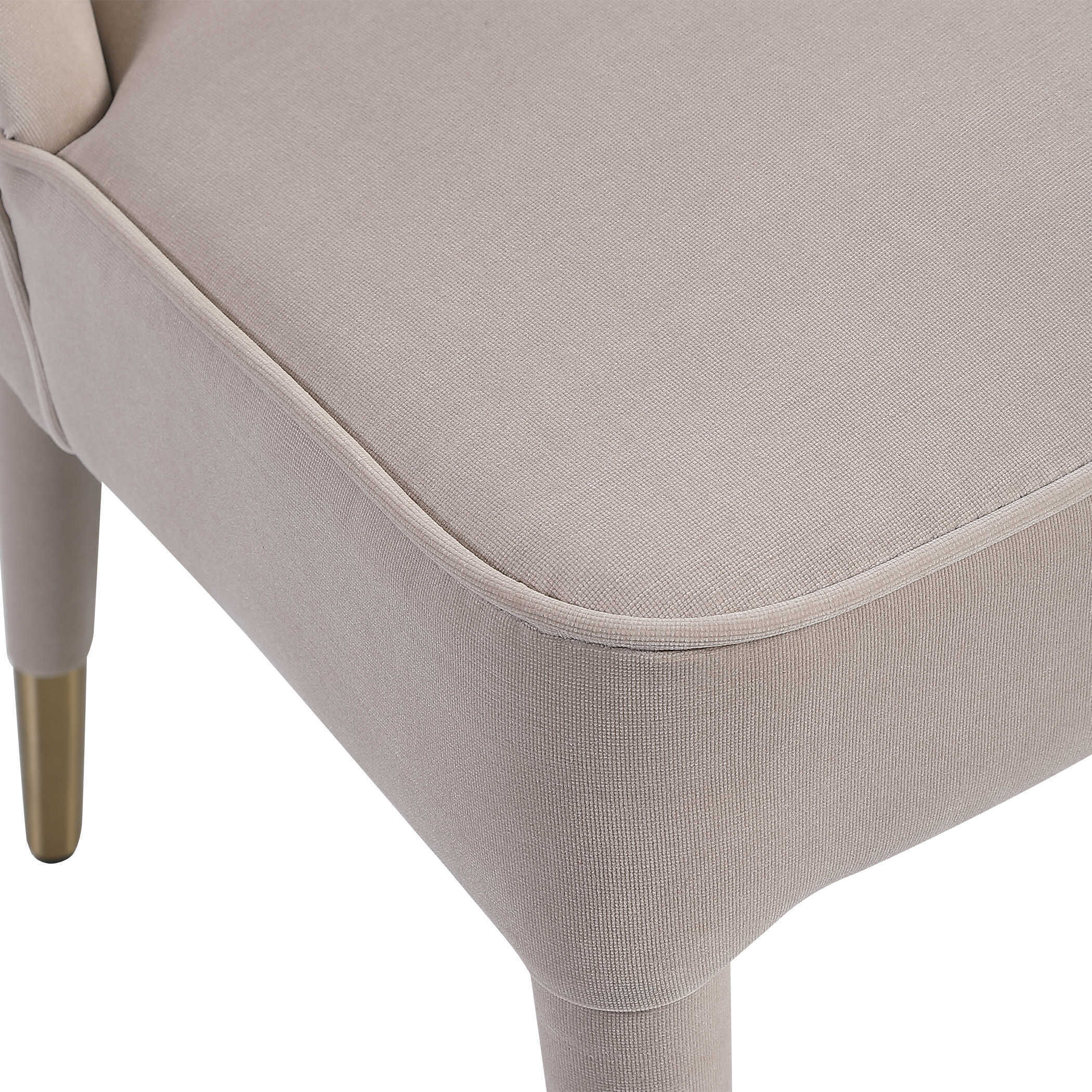 Uttermost 23593 2 Brie Champagne Velvet and Brushed Brass Armless
