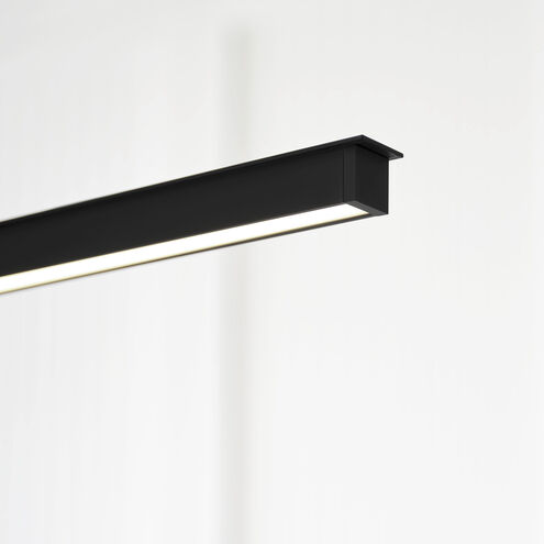 Mick De Giulio Stagger LED 48 inch Nightshade Black Linear Suspension Ceiling Light, Integrated LED