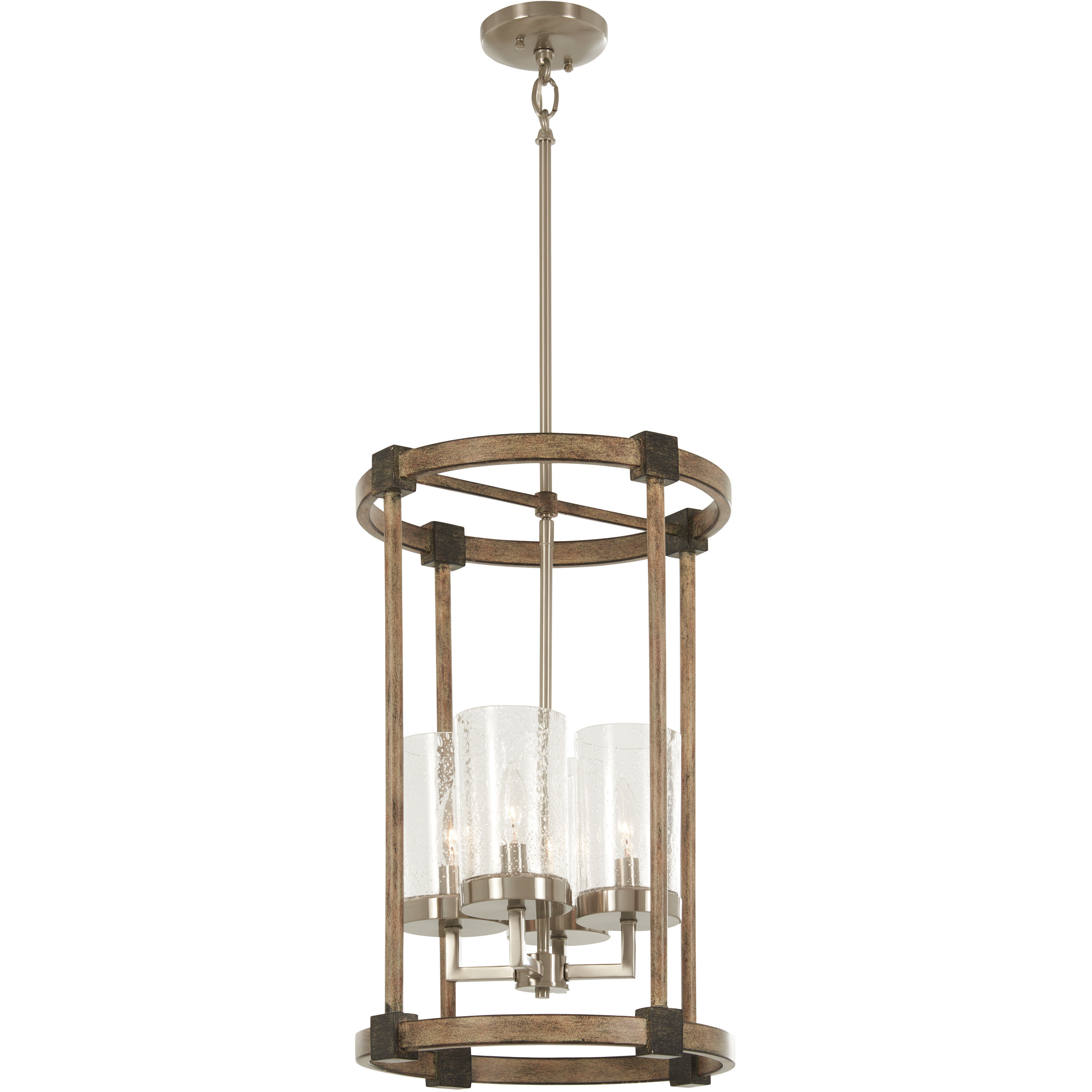 Bridlewood 4 Light 15 inch Stone Grey/Brushed Nickel Foyer Light Ceiling Light