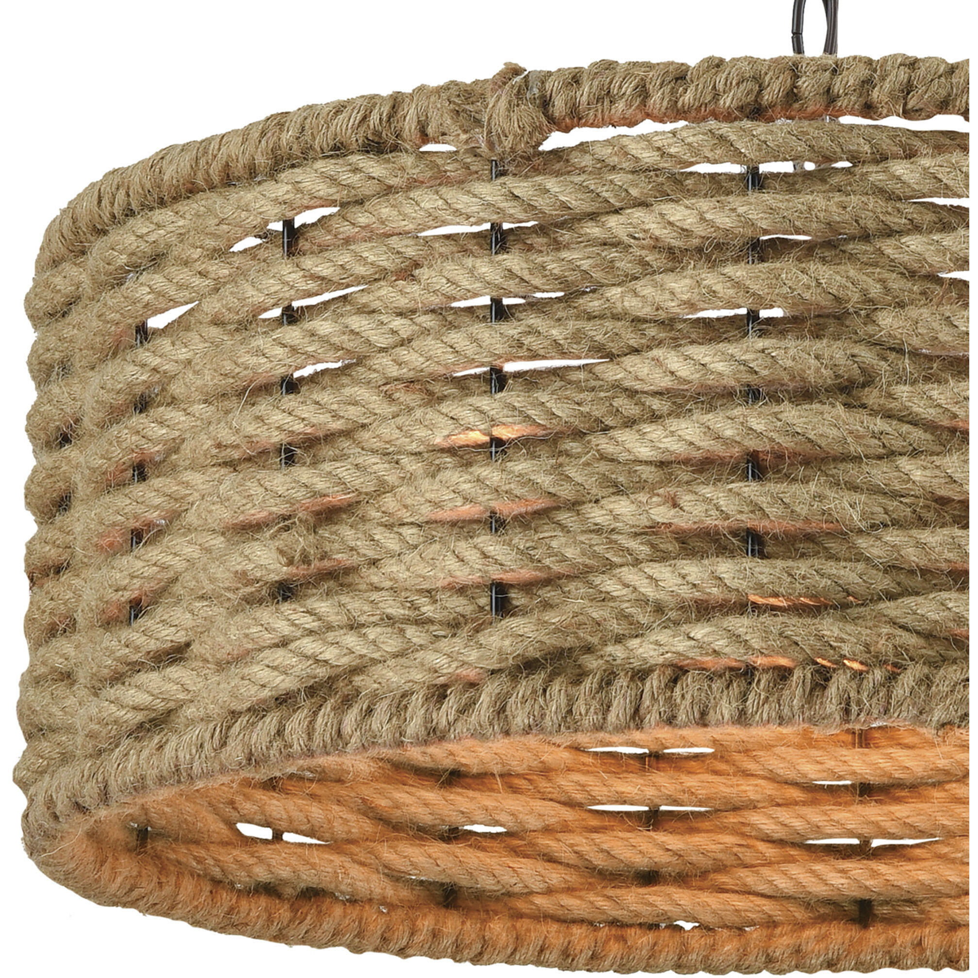 Weaverton 3 Light 19 inch Natural with Oil Rubbed Bronze Chandelier Ceiling Light