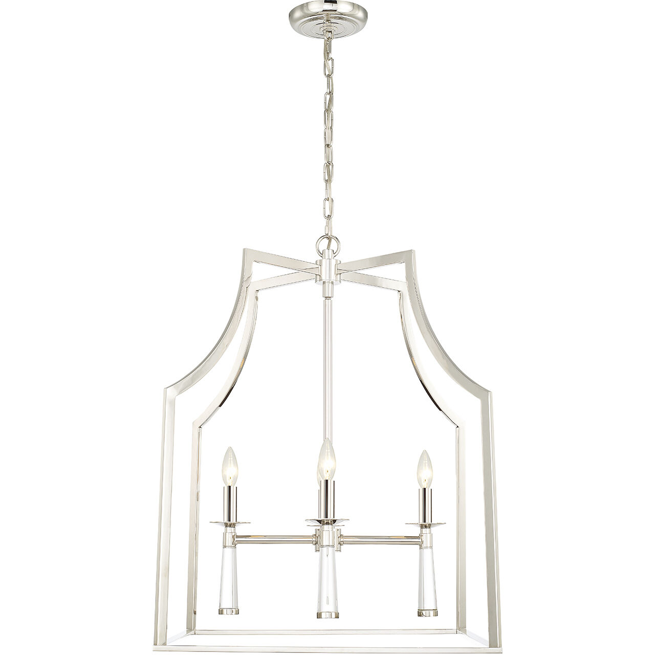 Baxter 4 Light 22 inch Polished Nickel Lantern Chandelier Ceiling Light