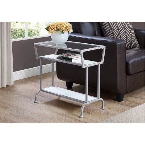 Moreland 24 X 22 inch White and Clear Accent End Table