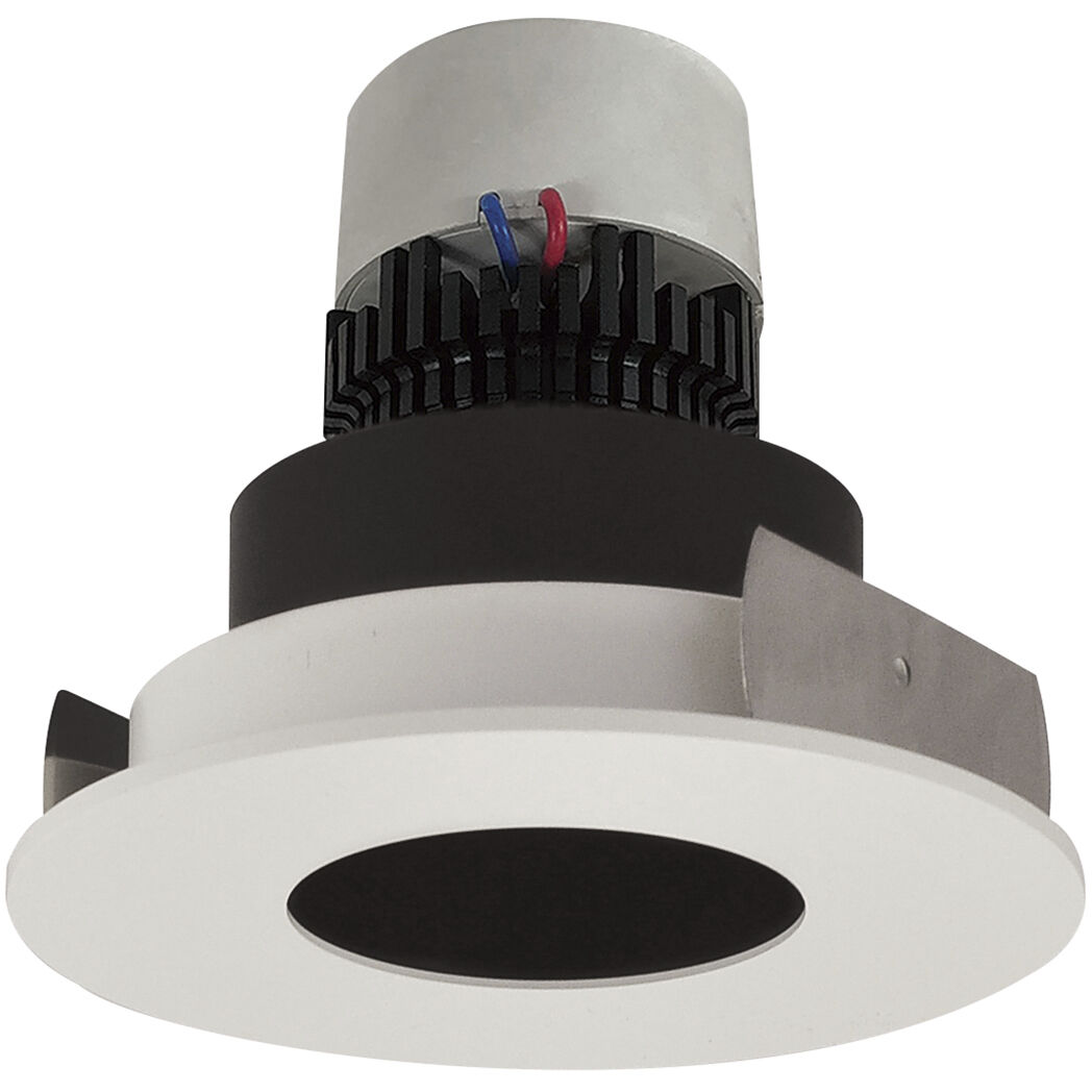 Pearl Black/Matte Powder White Pinhole Non-Adjustable Trim, Retrofit Round