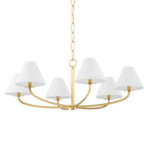 Stacey 6 Light 40 inch Aged Brass Chandelier Ceiling Light