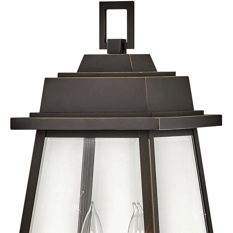 Bainbridge 2 Light 22.25 inch Oil Rubbed Bronze with Heritage Brass Outdoor Post Mount Lantern