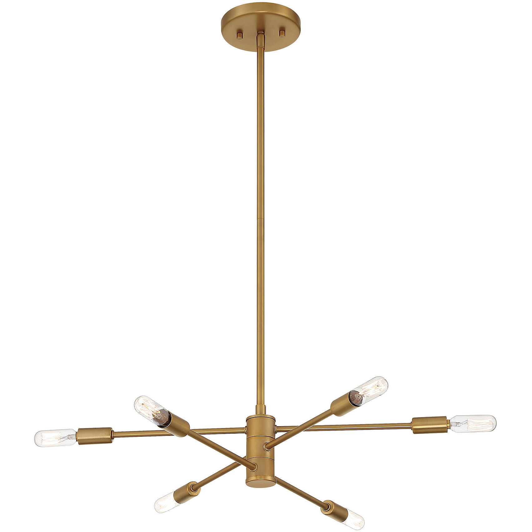Lyrique 6 Light 21.75 inch Warm Brass Chandelier Ceiling Light