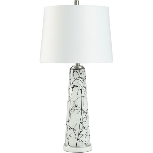 Cameron 31 inch 100.00 watt Black and White and Marble Table Lamp Portable Light