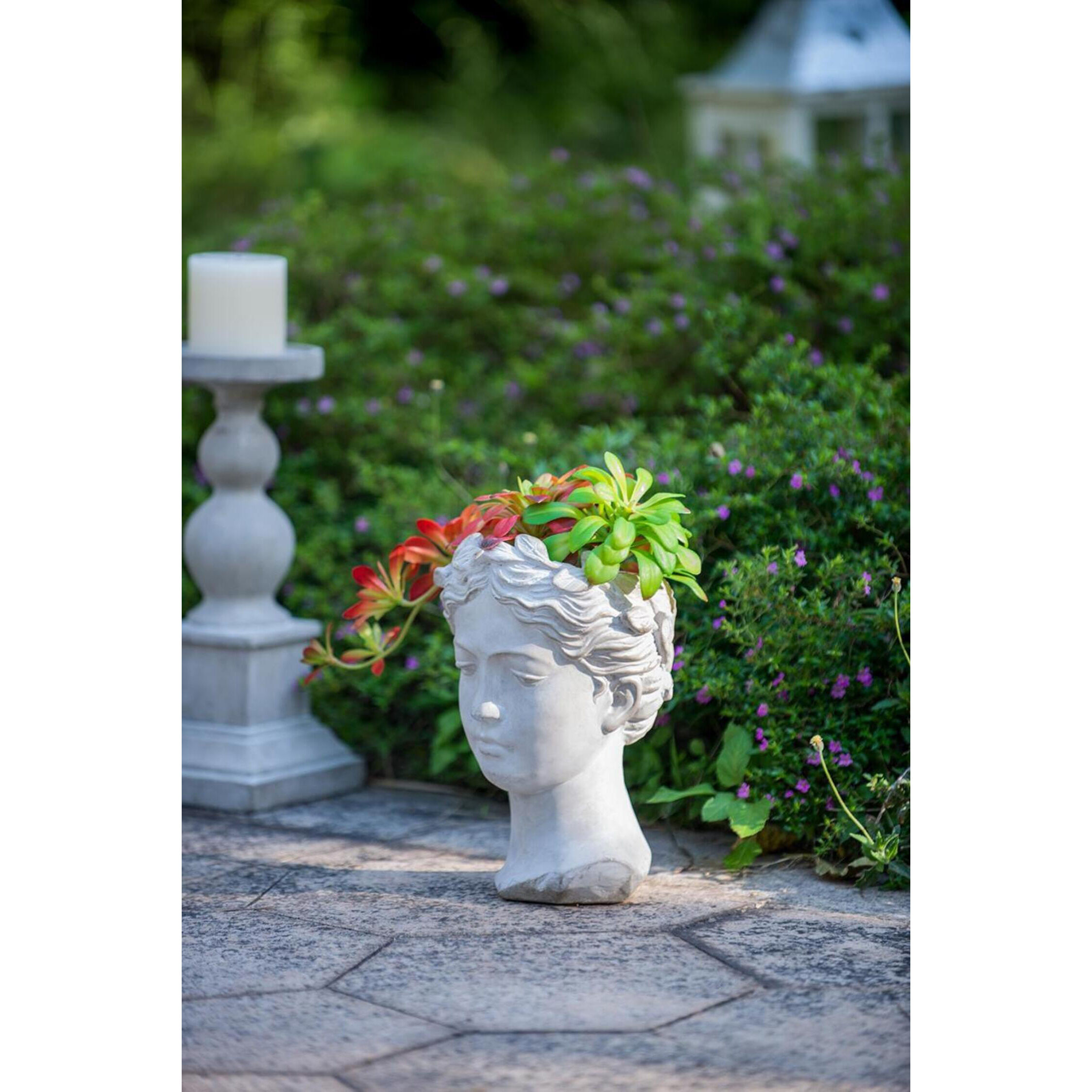 Visage White Wash Outdoor Vase
