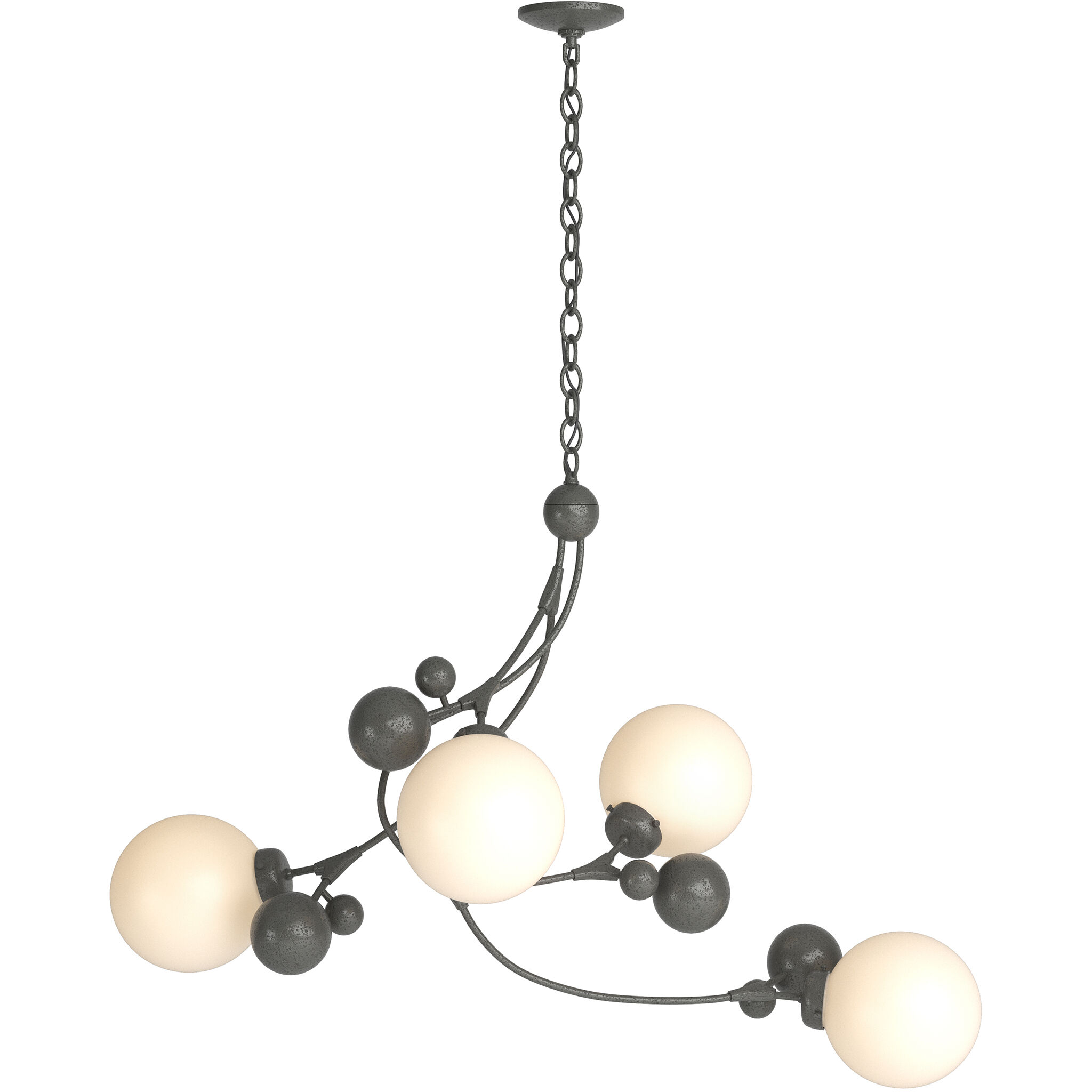 Sprig 4 Light 20.5 inch Natural Iron Pendant Ceiling Light in Opal