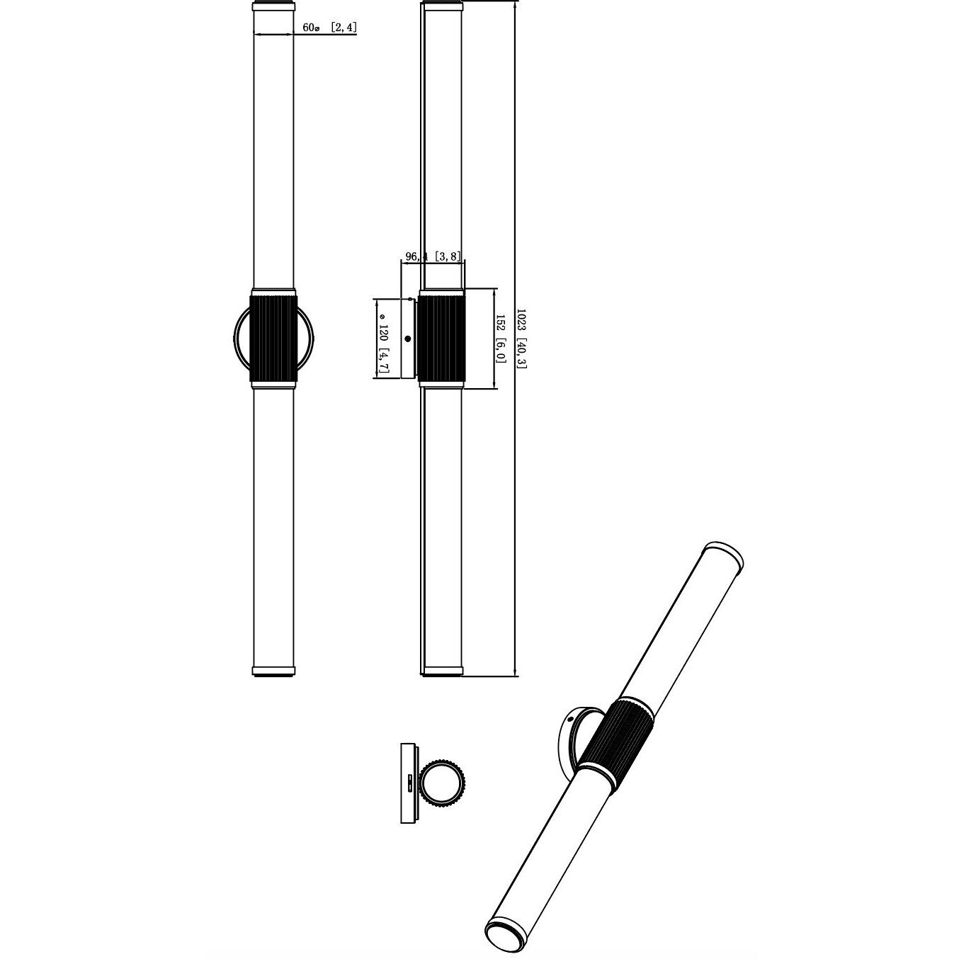Solange LED 40.5 inch Chrome Bath Vanity Wall Light