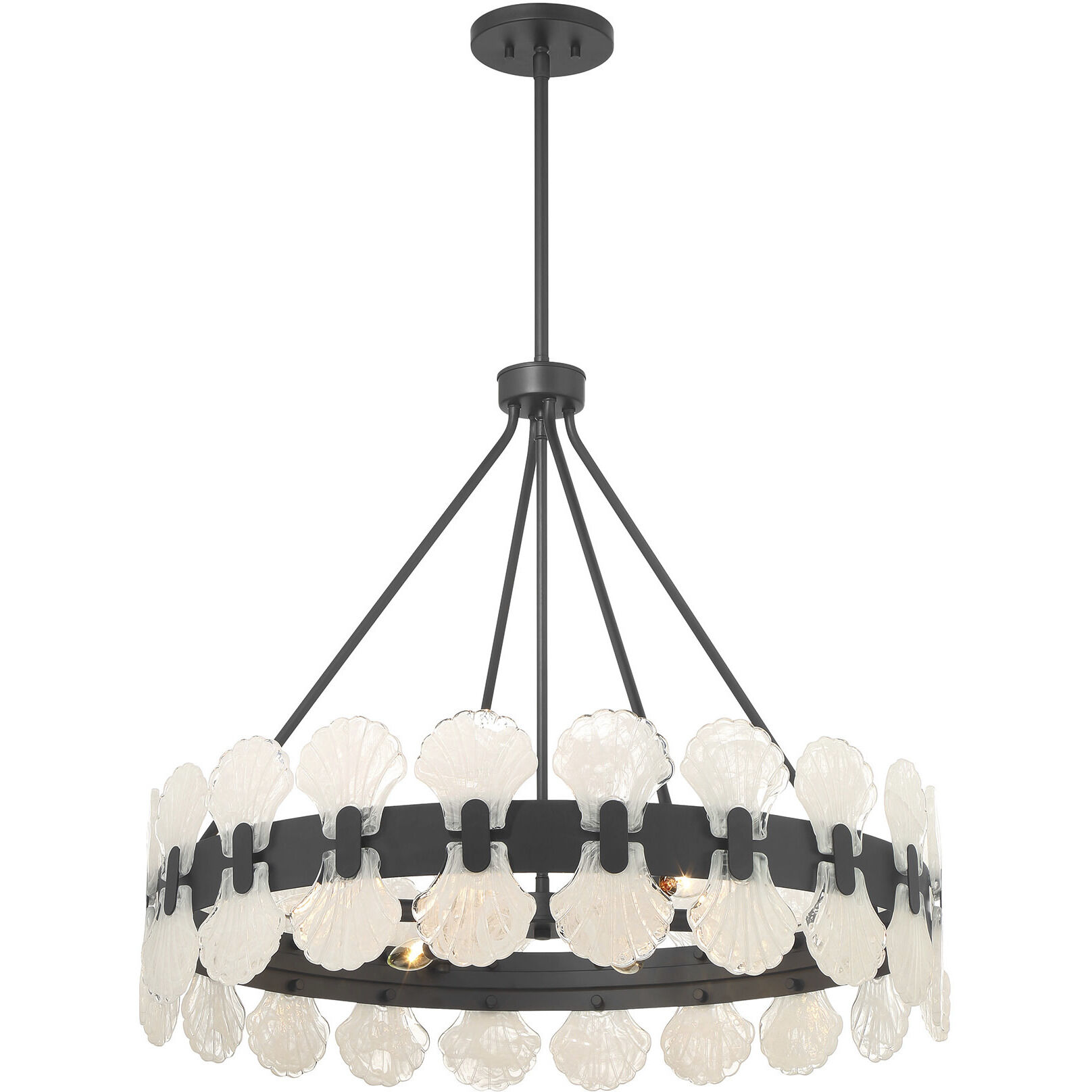 Bancroft 6 Light 30 inch Matte Black Chandelier Ceiling Light
