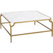 Blain 42 X 42 inch Antique Brass with White Coffee Table