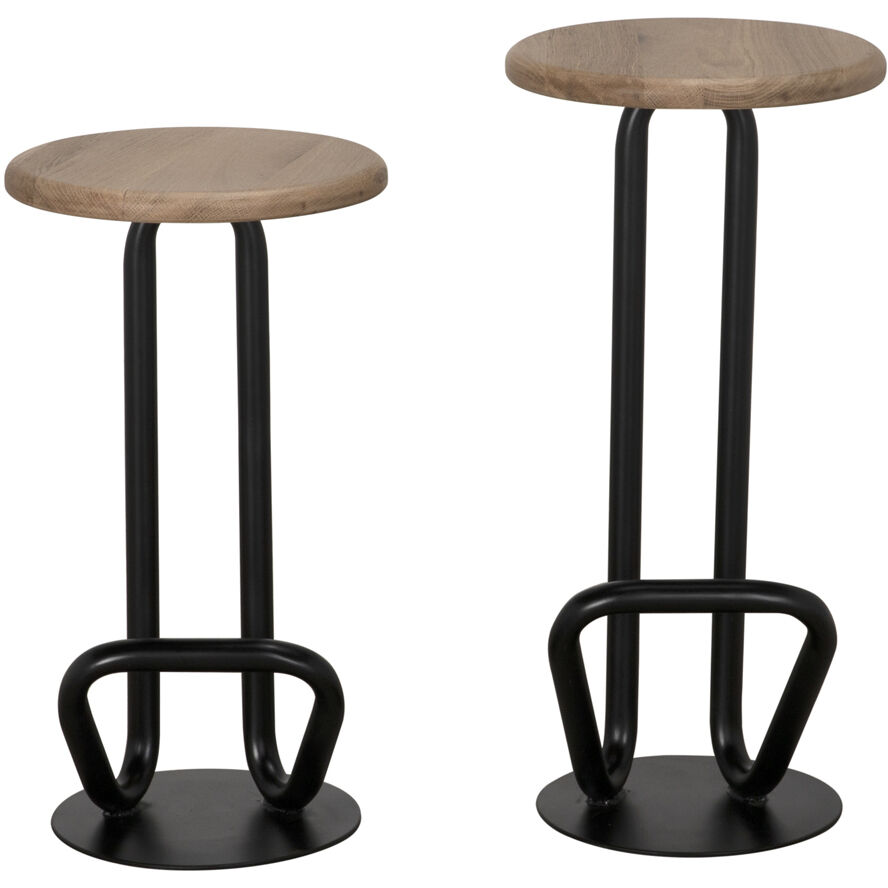 Hook 30 inch Matte Black Bar Stool, Left