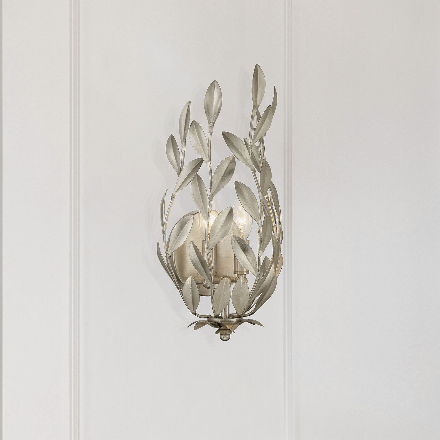 Broche Wall Sconce Wall Light in Antique Silver