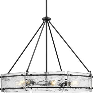 Rivera 6 Light 30 inch Matte Black Chandelier Ceiling Light, Design Series