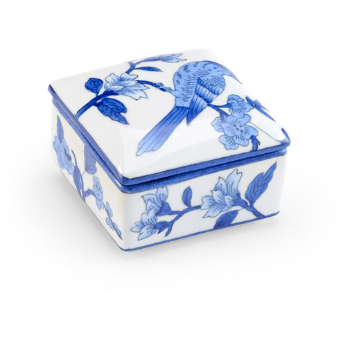 Chelsea House 4 inch Blue/White Glaze Decorative Box, Small