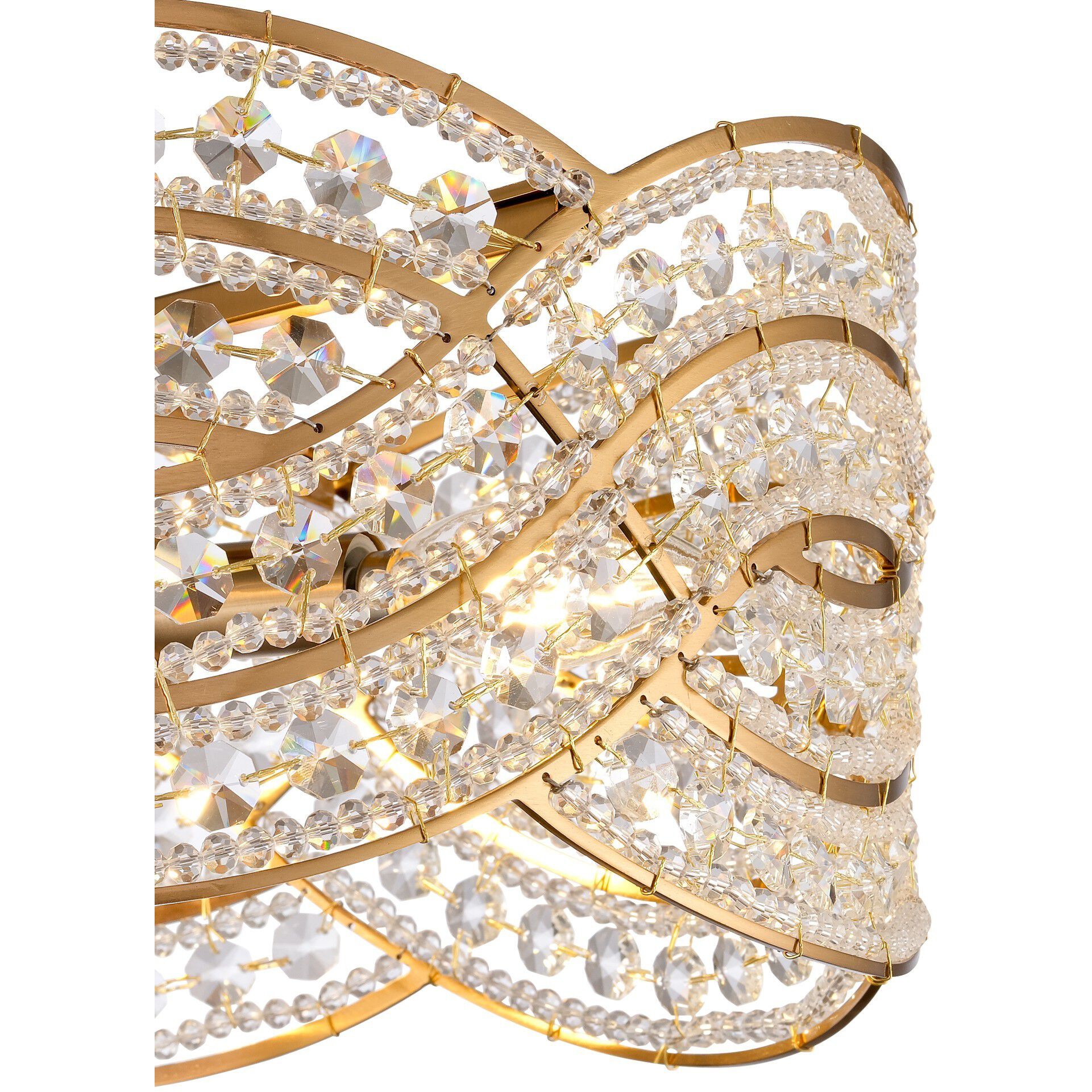 Anastasia 4 Light 15 inch Lacquered Gold Semi Flush Ceiling Light