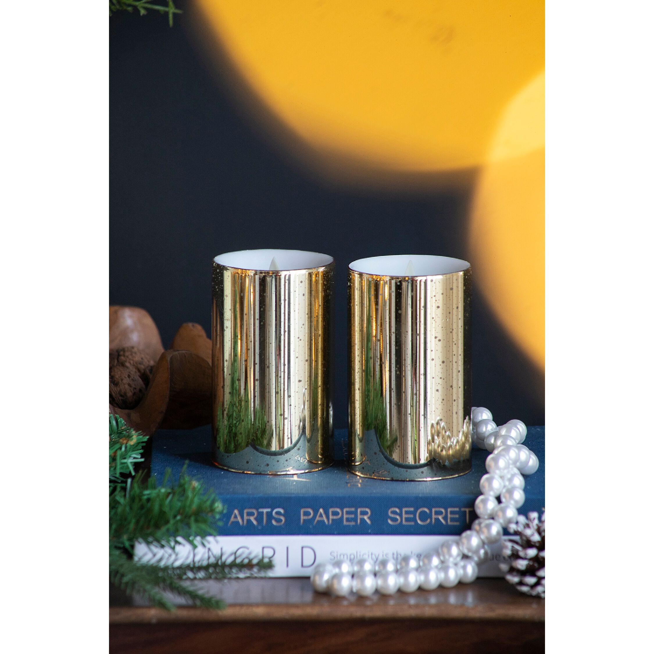 Speckled 5 X 3 inch LED Candle