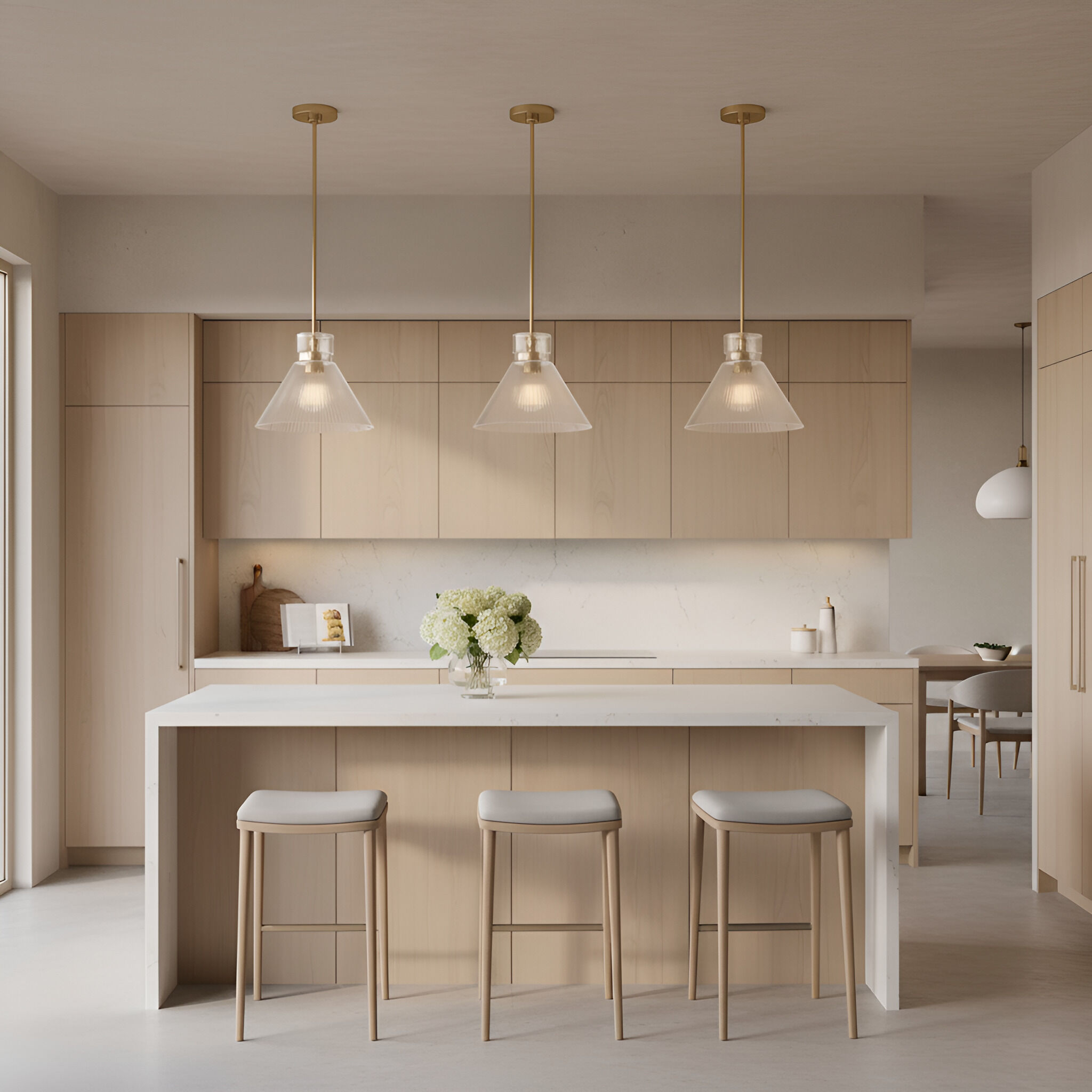 Drew & Jonathan Liouet 1 Light 12 inch Satin Brass Pendant Ceiling Light, Medium