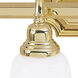 French Regency 2 Light 19 inch Polished Brass Vanity Sconce Wall Light