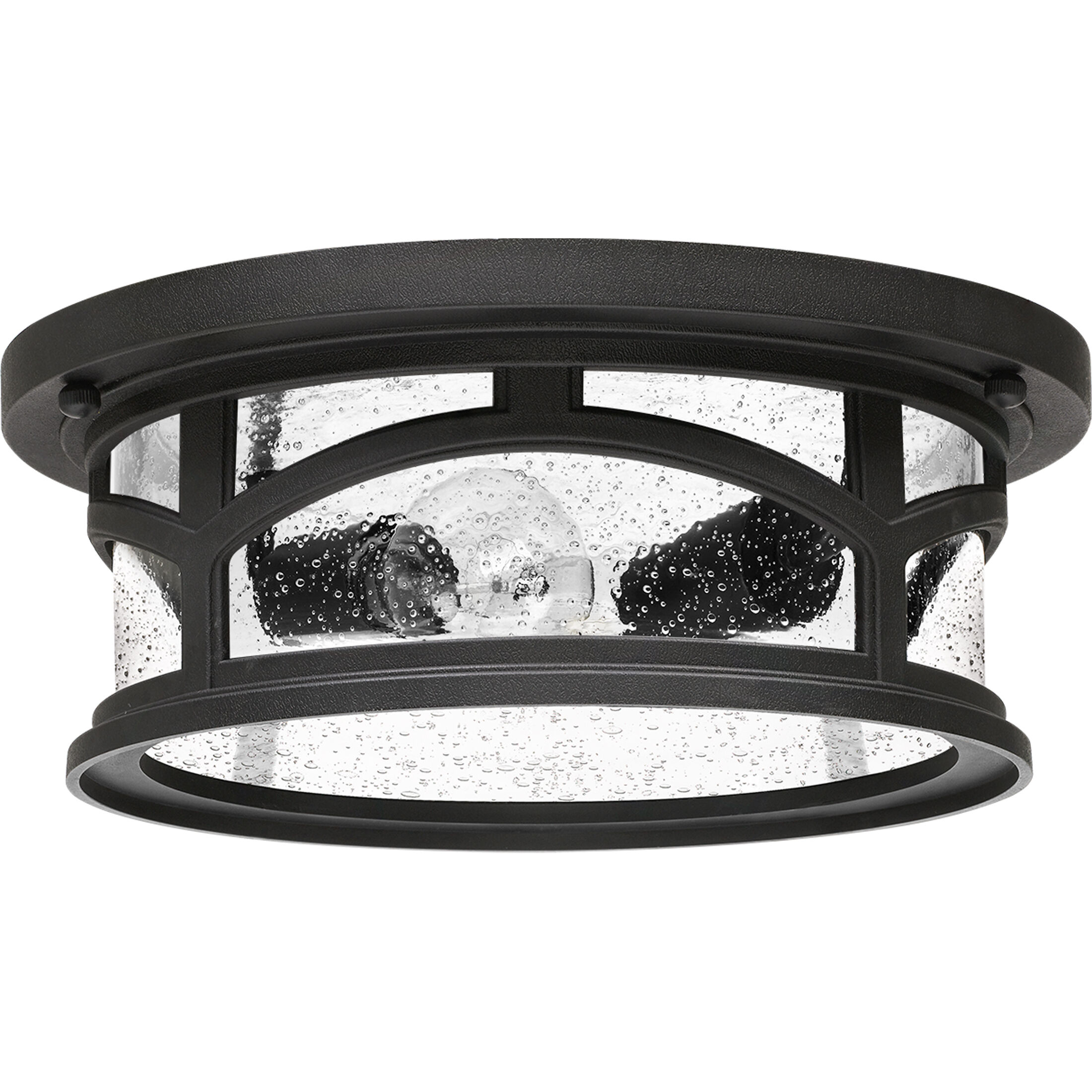 Marblehead 2 Light 13 inch Mystic Black Outdoor Flush Mount