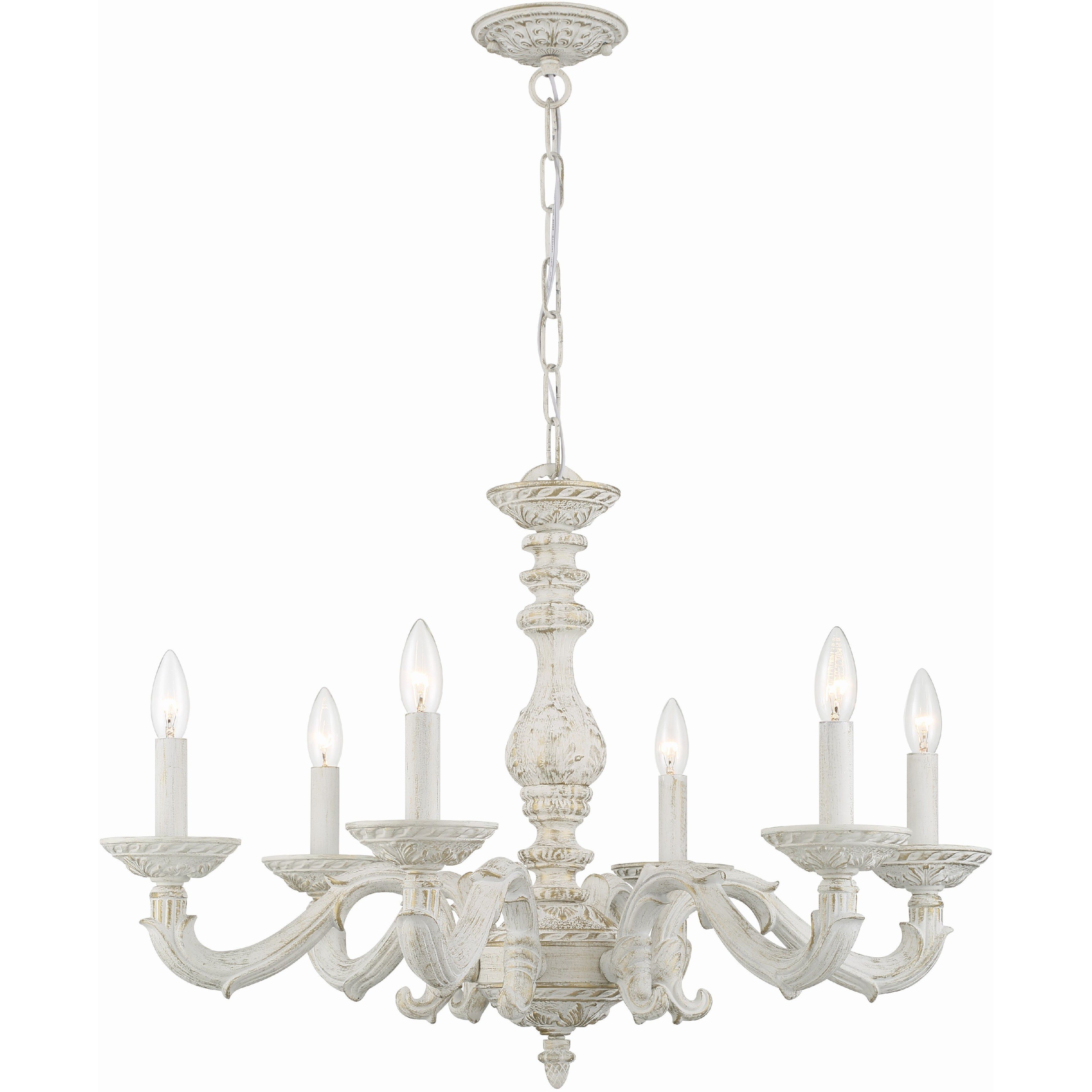 Paris Market 6 Light 28 inch Antique White Chandelier Ceiling Light