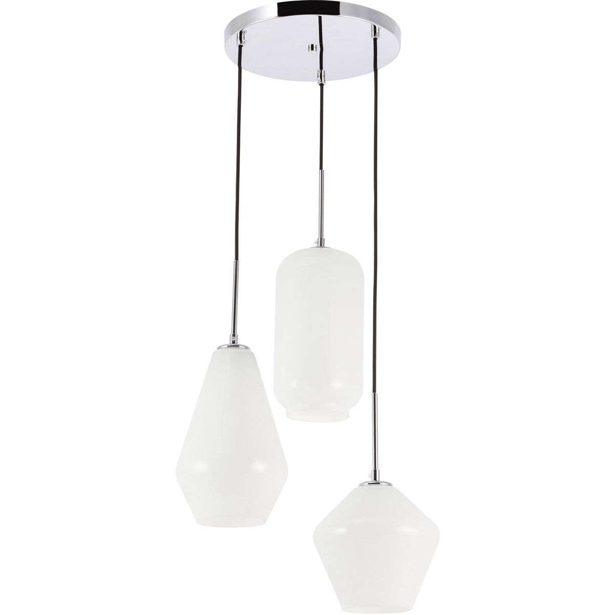 Gene 3 Light 17 inch Chrome Pendant Ceiling Light