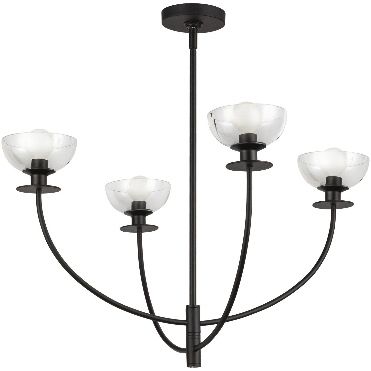 Alora Mood Sylvia 4 Light 26.5 inch Matte Black Chandelier Ceiling Light
