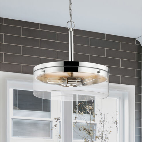 Intersection 3 Light 17 inch Polished Nickel Pendant Ceiling Light