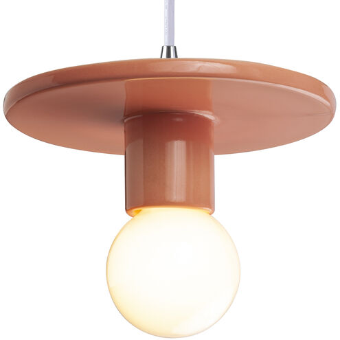 Radiance Collection 1 Light 8 inch Gloss Blush Pendant Ceiling Light