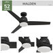 Malden 52 inch Matte Black Ceiling Fan