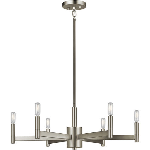 Erzo 6 Light 26 inch Satin Nickel Chandelier 1 Tier Medium Ceiling Light, 1 Tier Medium