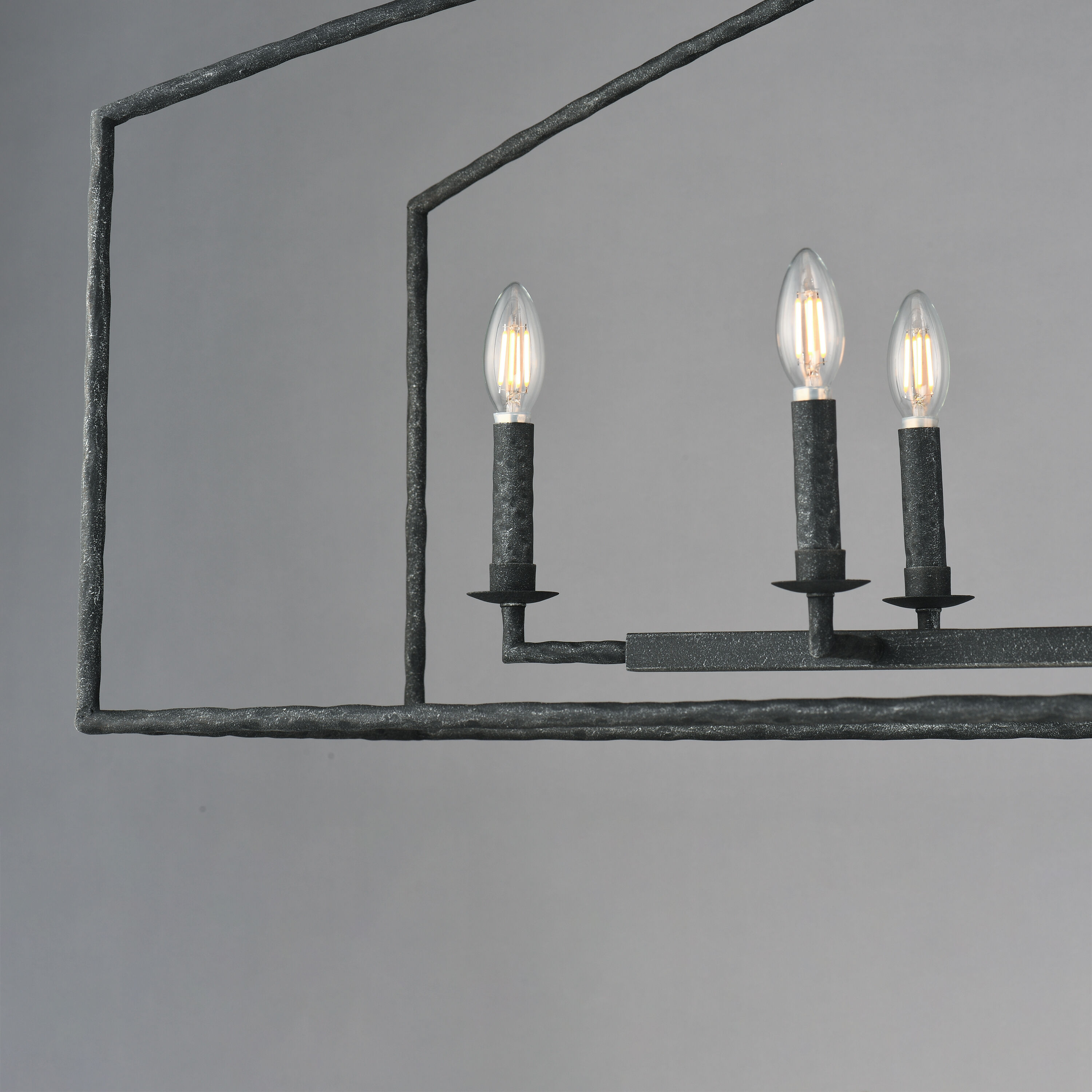 Martel Linear Pendant Ceiling Light in Blacksmith