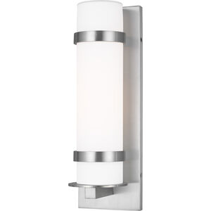 Alban 1 Light 18 inch Satin Aluminum Outdoor Wall Lantern, Medium