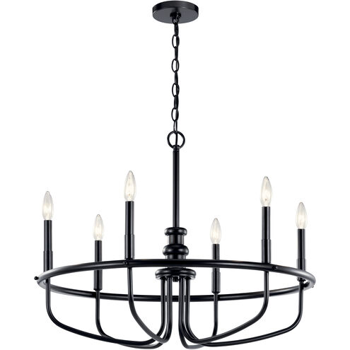 Capitol Hill 6 Light 29 inch Black Chandelier 1 Tier Large Ceiling Light, Large