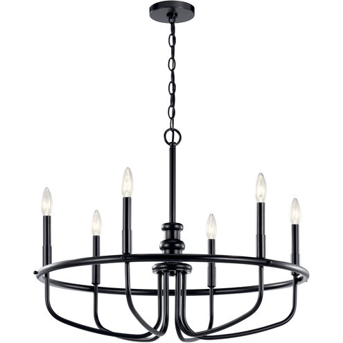 Capitol Hill 6 Light 29 inch Black Chandelier 1 Tier Large Ceiling Light, Large 