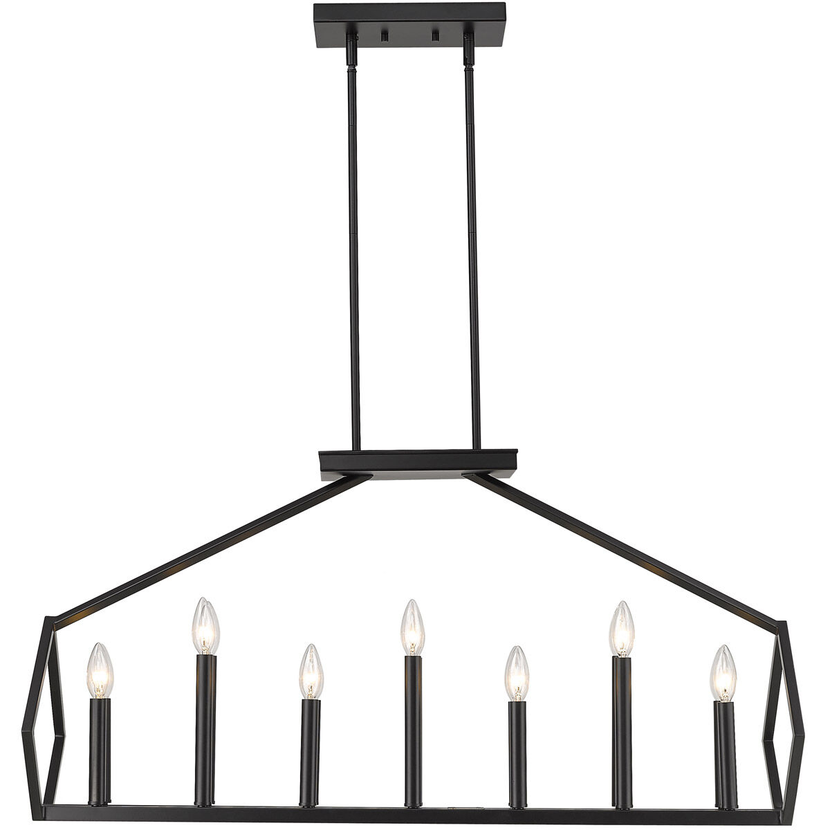 Luca 14 Light 40 inch Matte Black Island Pendant Ceiling Light