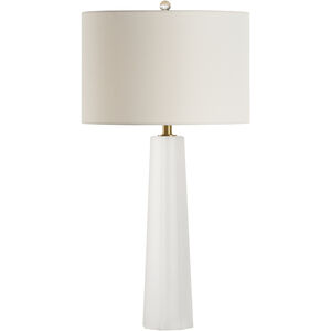 Frosted Crystal 25 inch 100.00 watt White/Cream Table Lamp Portable Light