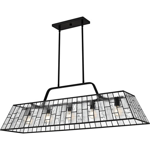 Rainier 5 Light 48 inch Matte Black Linear Chandelier Ceiling Light, Large