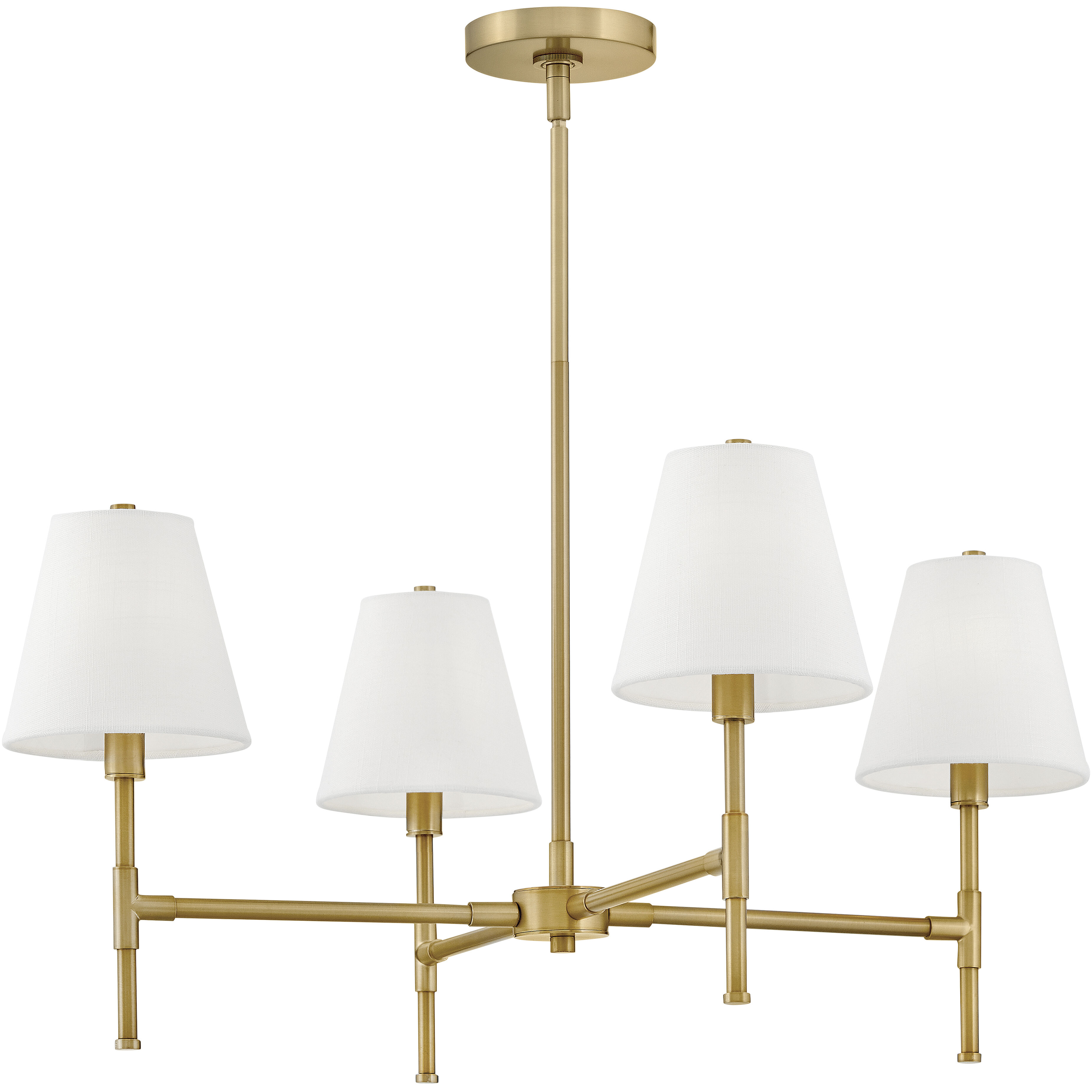 Beale 4 Light 28 inch Lacquered Brass Chandelier Ceiling Light