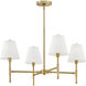 Beale 4 Light 28 inch Lacquered Brass Chandelier Ceiling Light