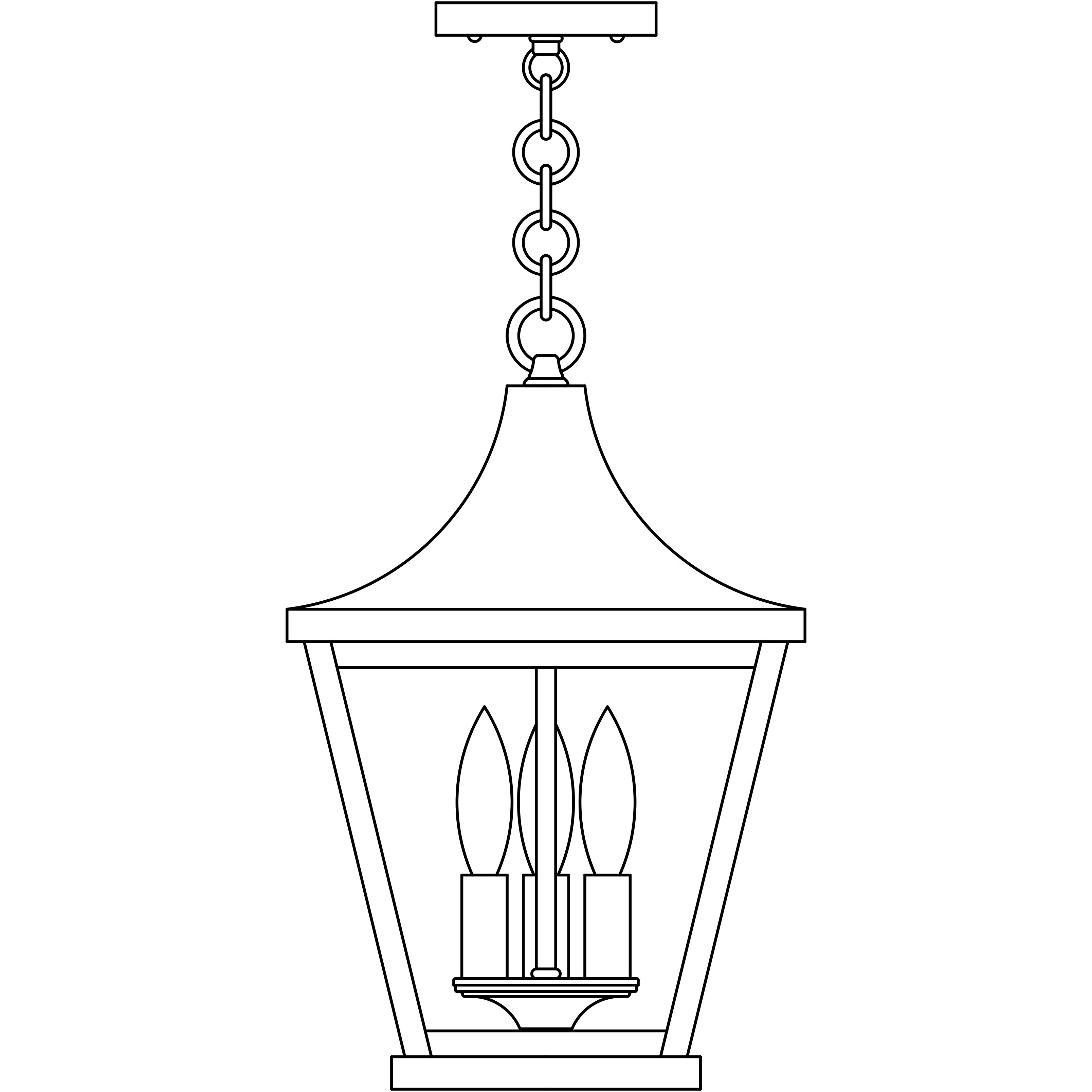 Nantes 3 Light 10 inch Bronze Pendant Ceiling Light in Clear