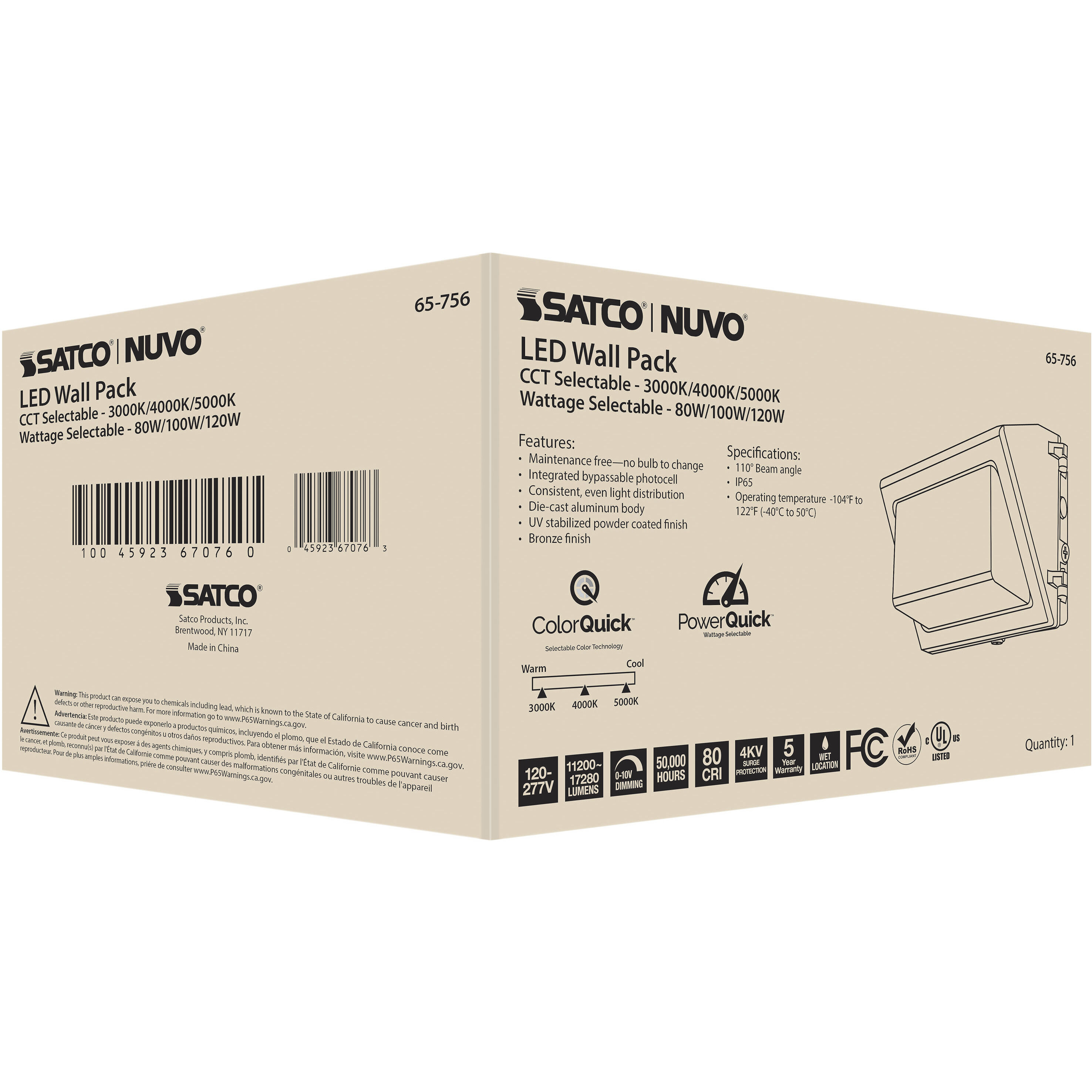 Brentwood LED 9 inch Bronze Outdoor/Indoor Wall Pack