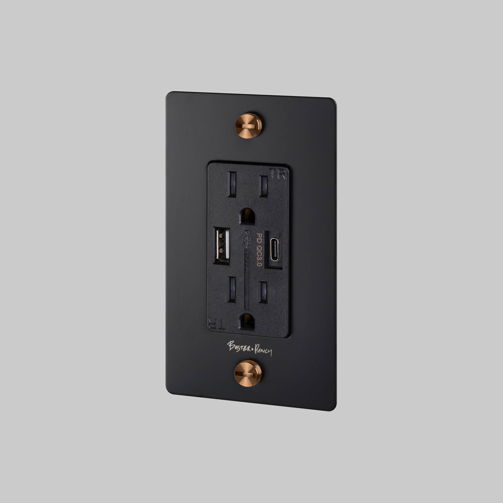 1G Duplex Black / Warm Sunset Outlet, USB A + C