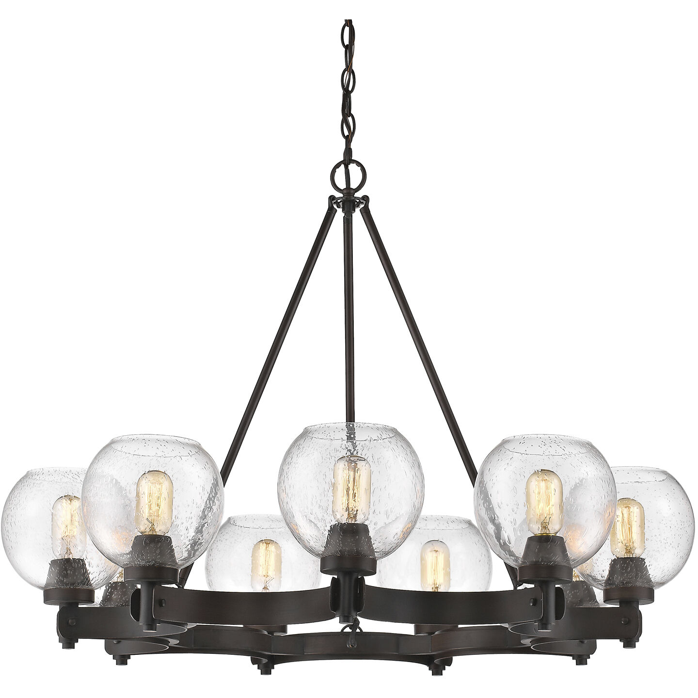 Galveston 37 inch 60.00 watt Rubbed Bronze Chandelier Ceiling Light, Large